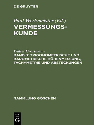 cover image of Trigonometrische und barometrische Höhenmessung, Tachymetrie und Absteckungen